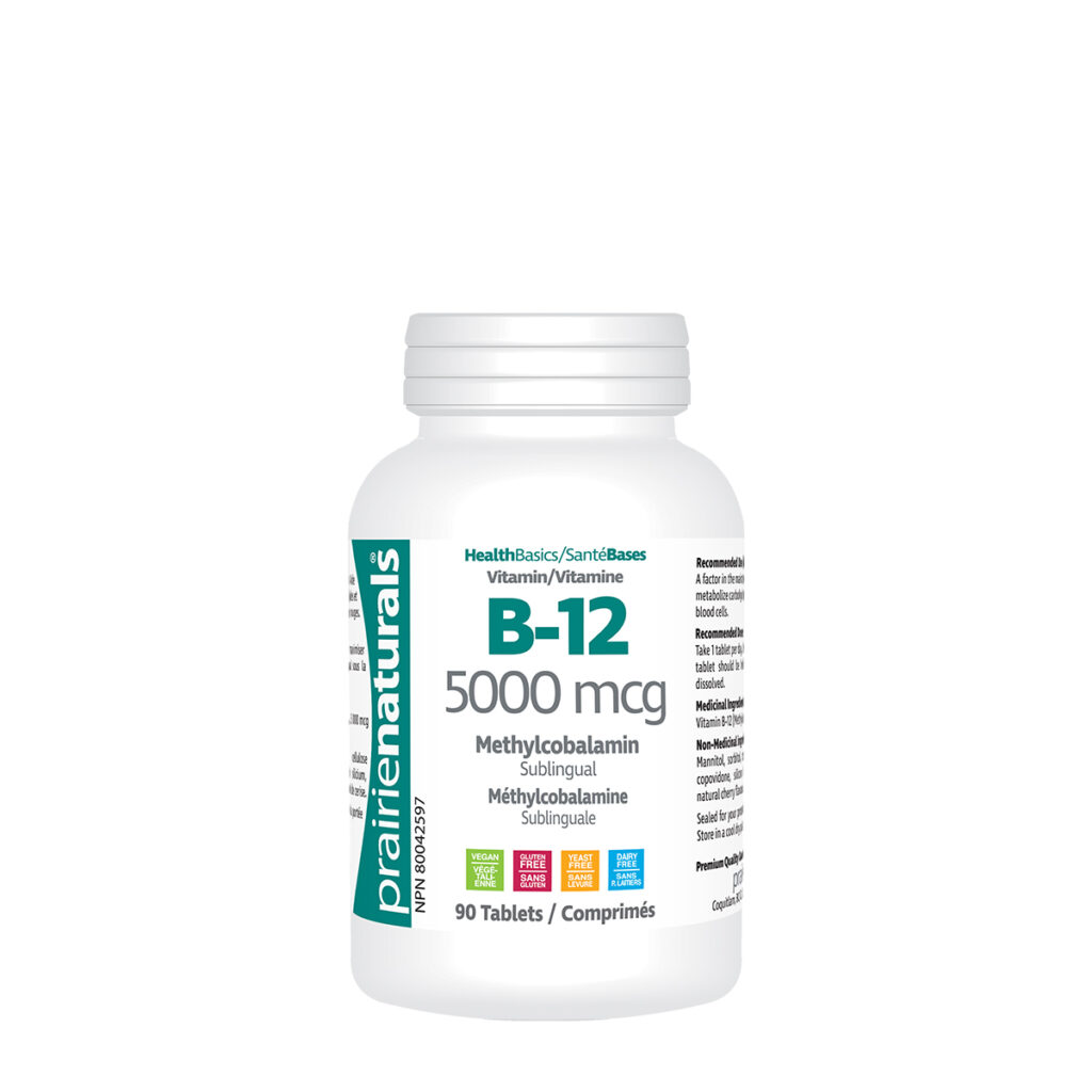 Sublingual Vitamin B12 5000mcg Prairie Naturals