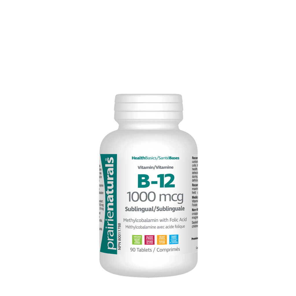 Sublingual Vitamin B12 1000mcg Prairie Naturals